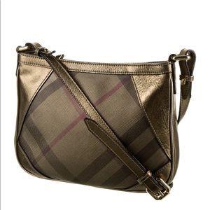 Burberry Metallic Gold Copper Check Crossbody Bag